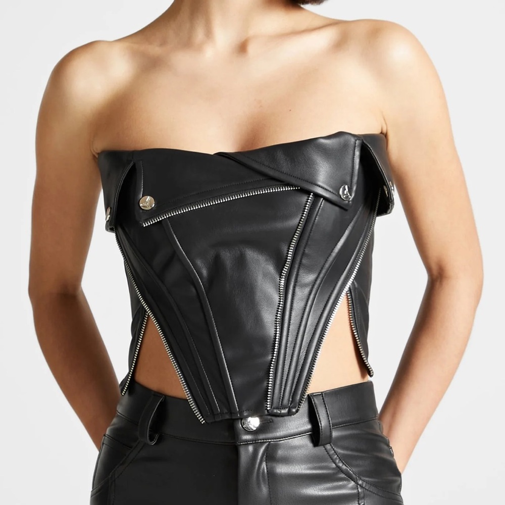 Maniere de Voir faux leather corsette